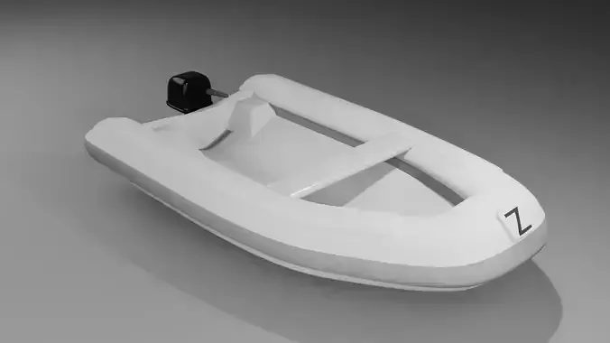 Low poly zodiac inflatable boat Low-poly 3D model