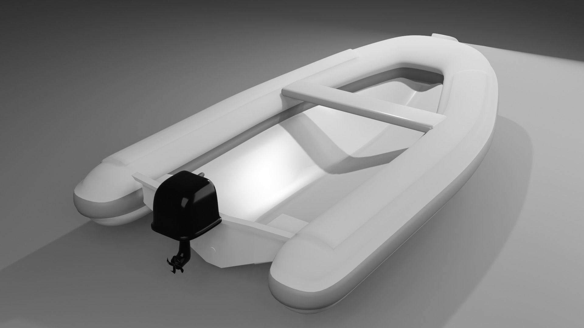 Low poly zodiac inflatable boat Low-poly 3D model_1