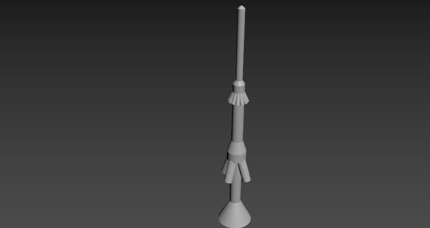 N-1 rocket Low-poly 3D model_38