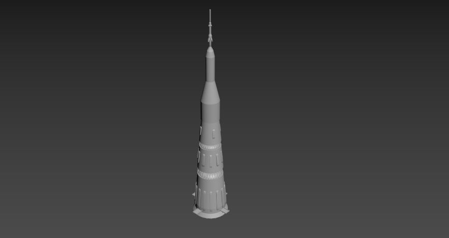 N-1 rocket Low-poly 3D model_3
