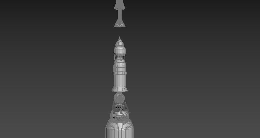 N-1 rocket Low-poly 3D model_14