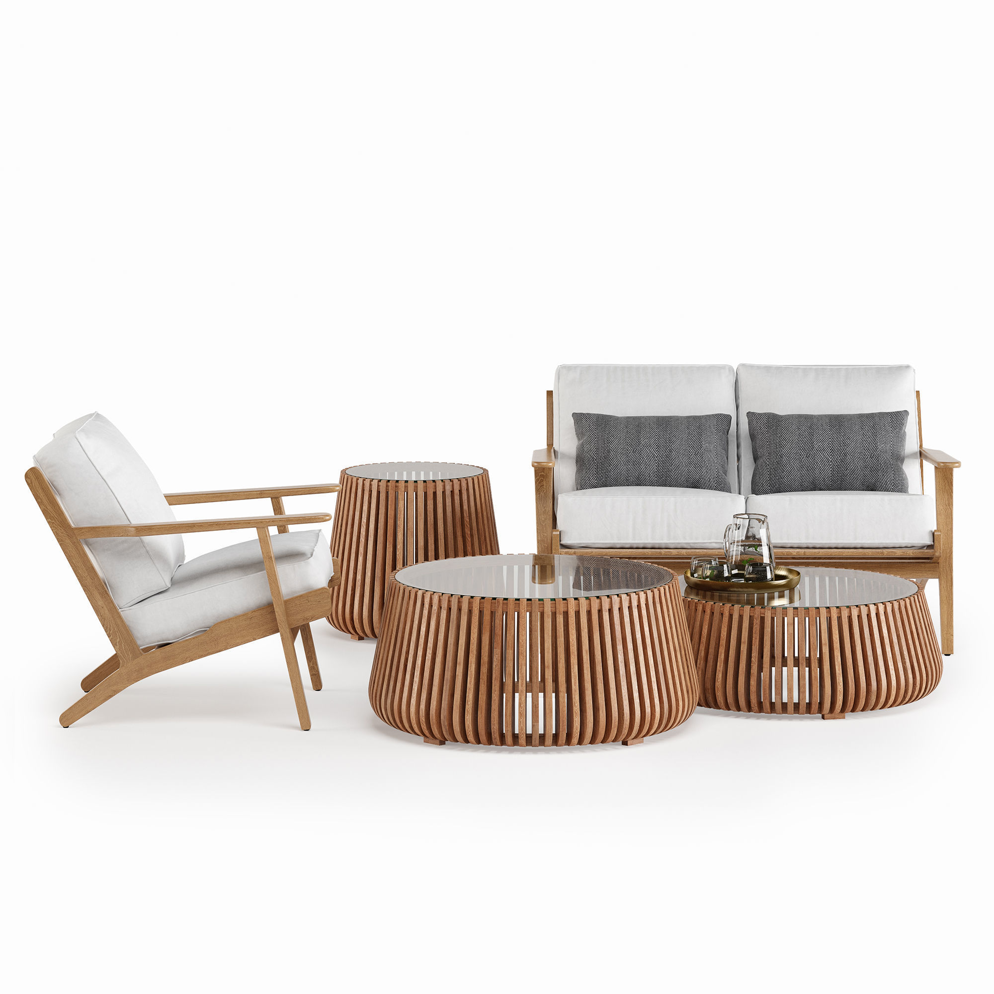 Camps Bay Set Oak 3D model_2