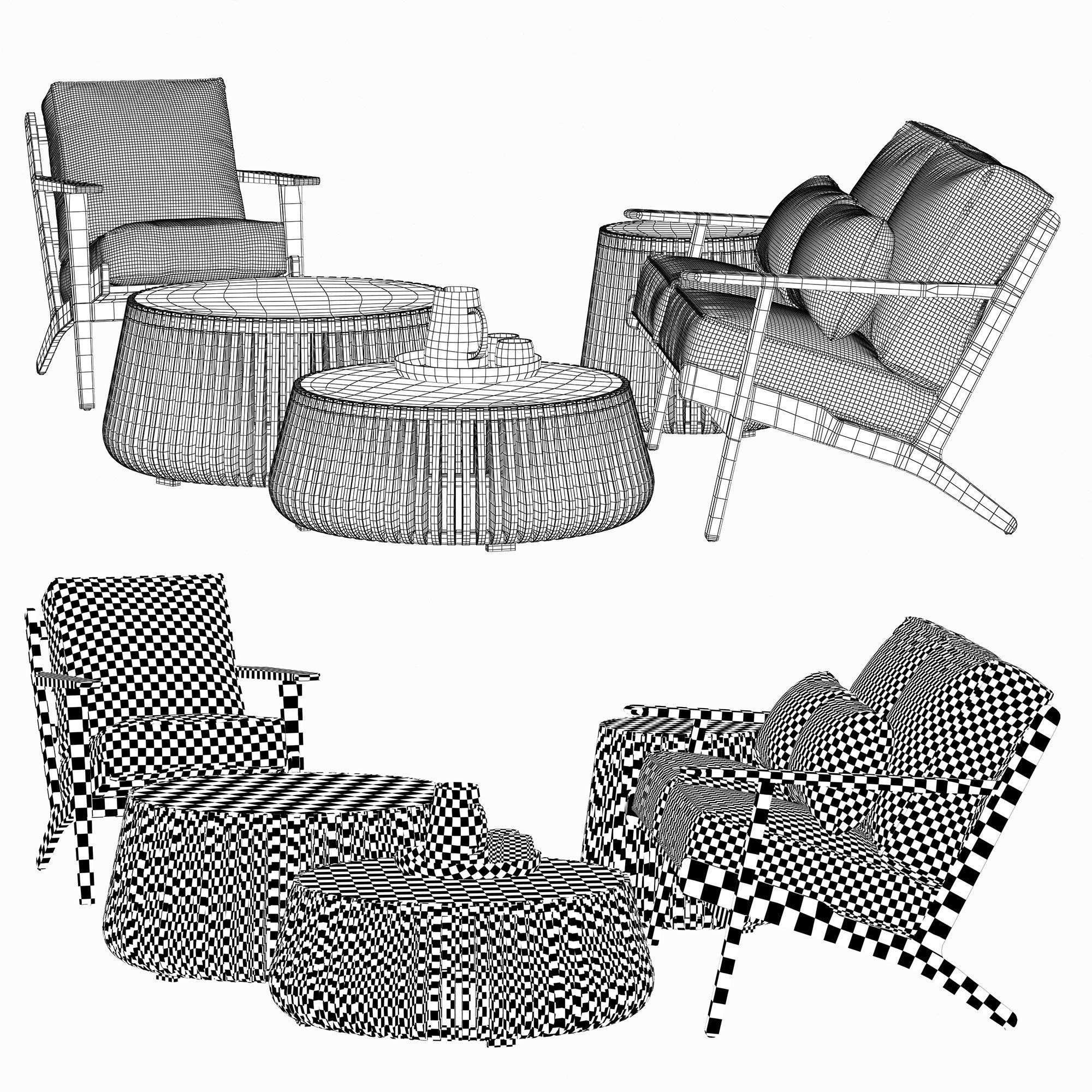 Camps Bay Set Oak 3D model_6