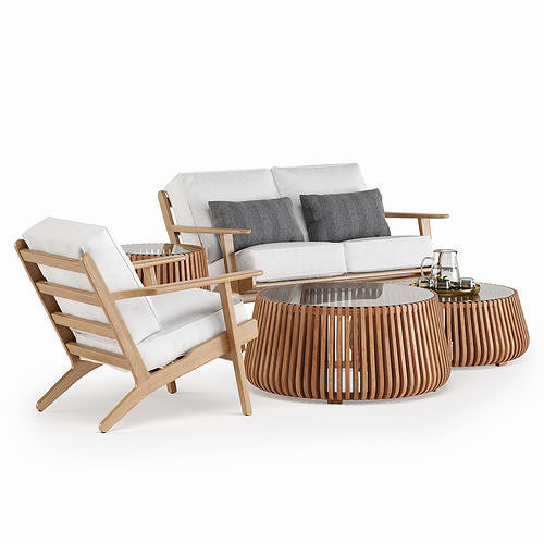 Camps Bay Set Oak 3D model 4