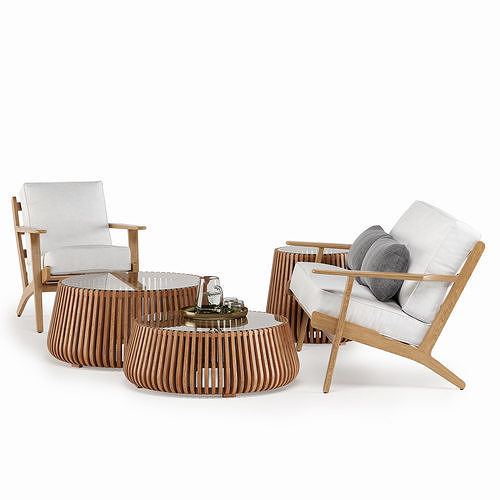 Camps Bay Set Oak 3D model 2