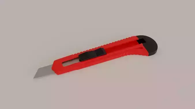 Box cutter knife with moveable blade Low-poly 3D model