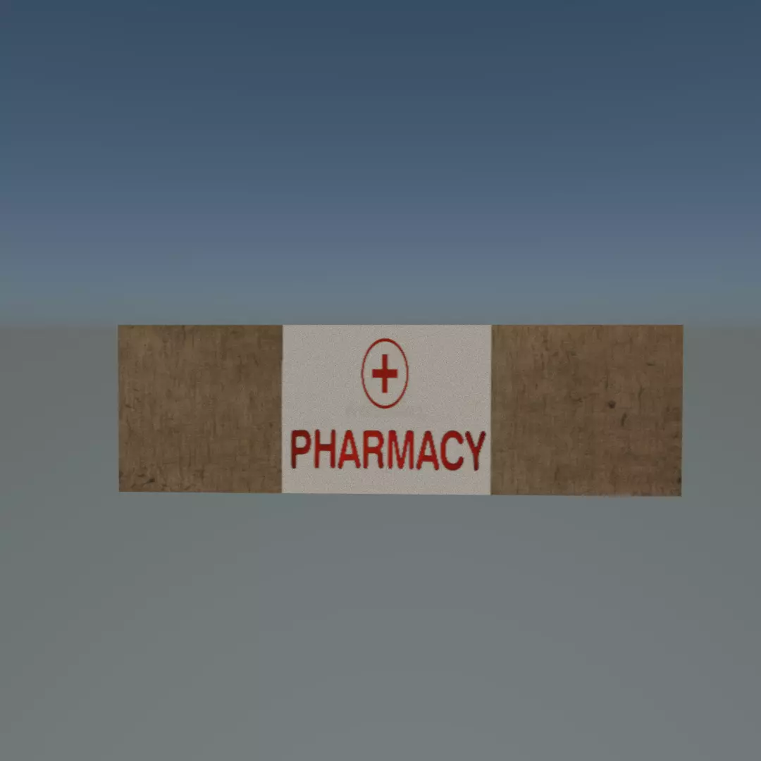 Pharmacy banner Free low-poly 3D model