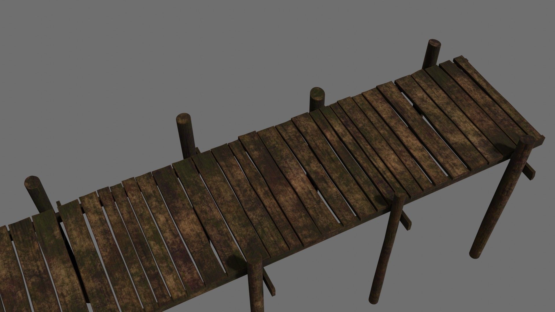 Medieval Wooden Old Dock Low-poly 3D model_9