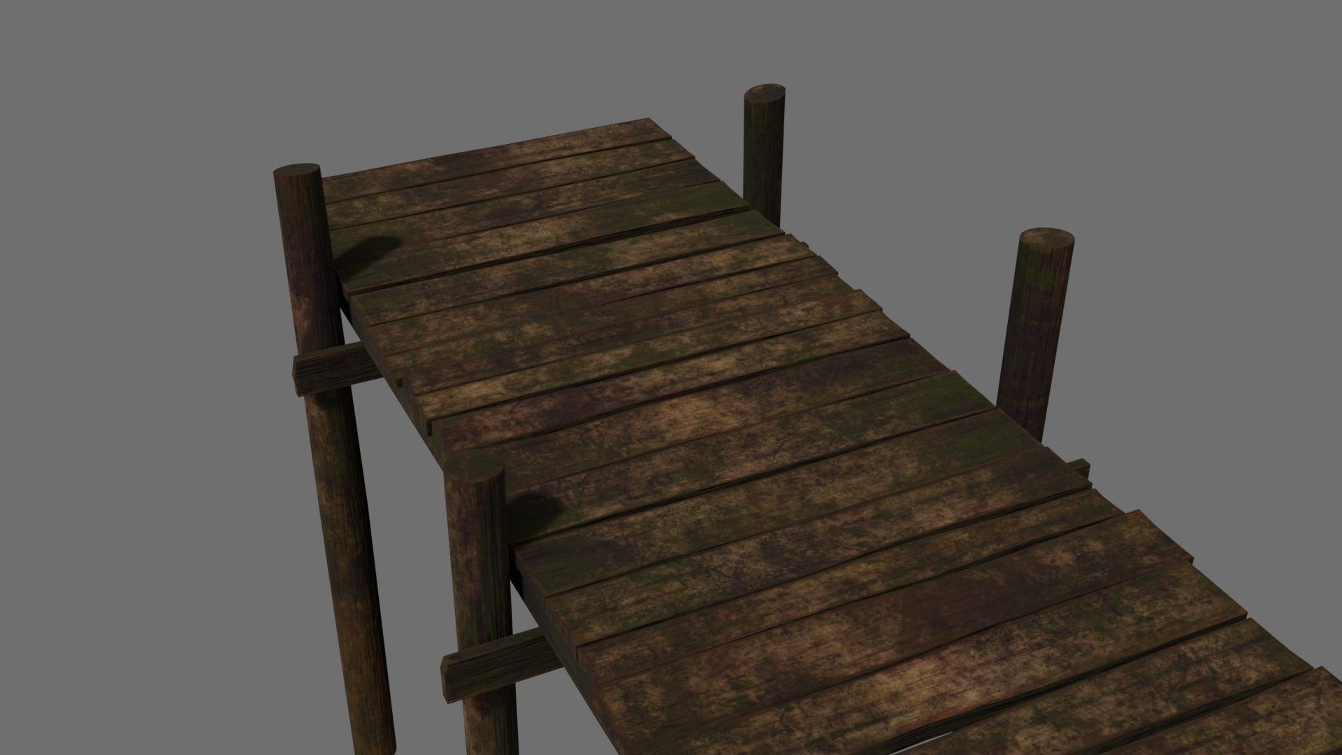 Medieval Wooden Old Dock Low-poly 3D model_7