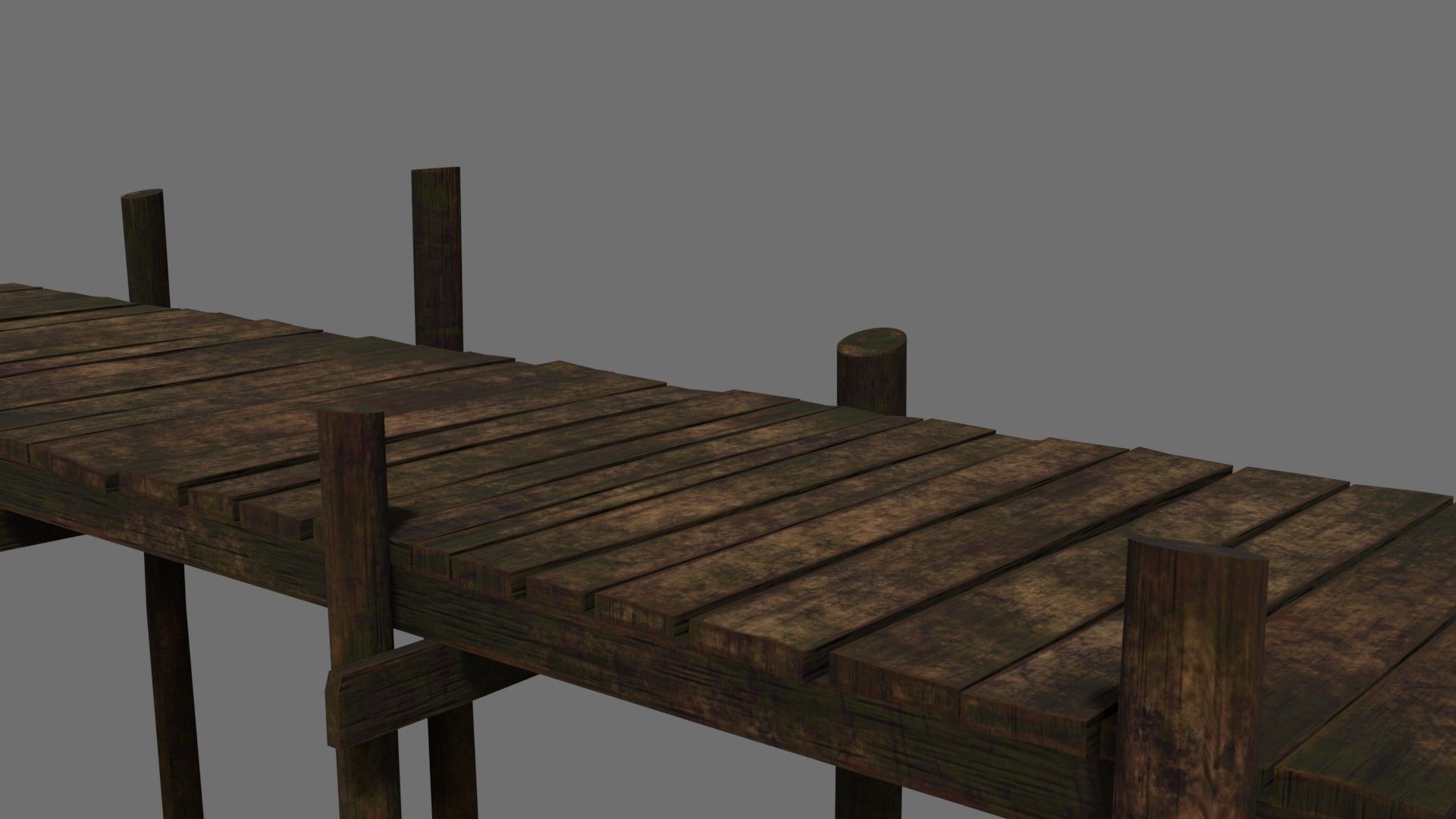 Medieval Wooden Old Dock Low-poly 3D model_8