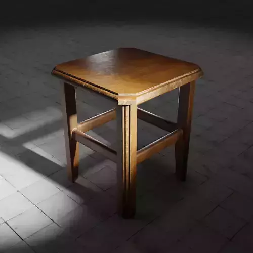 Old stool Low-poly 3D model