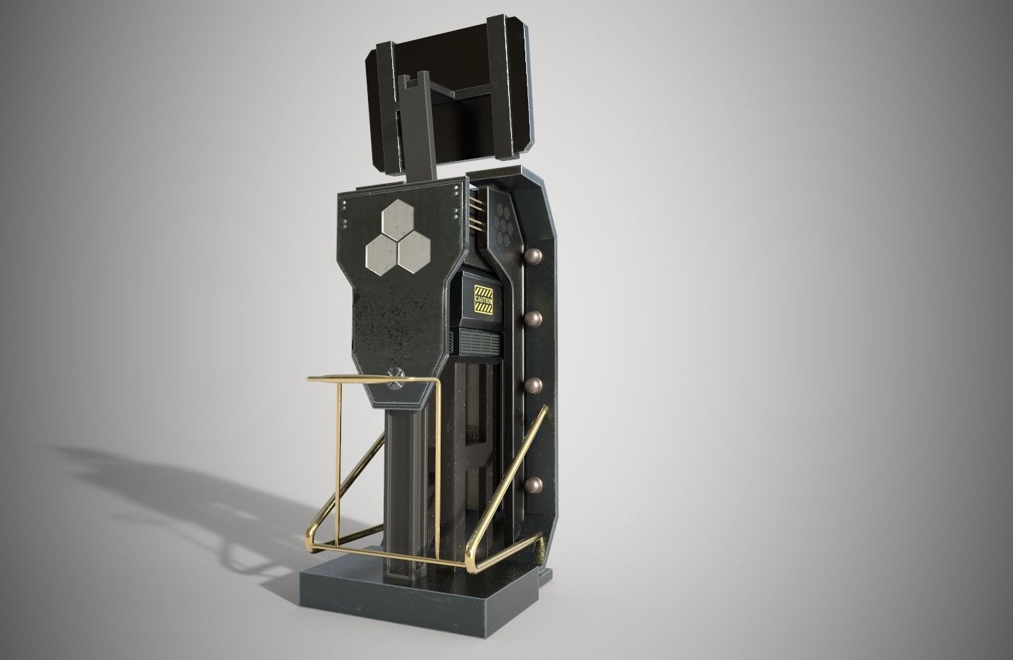 Sci-fi Terminal Low-poly 3D model_1