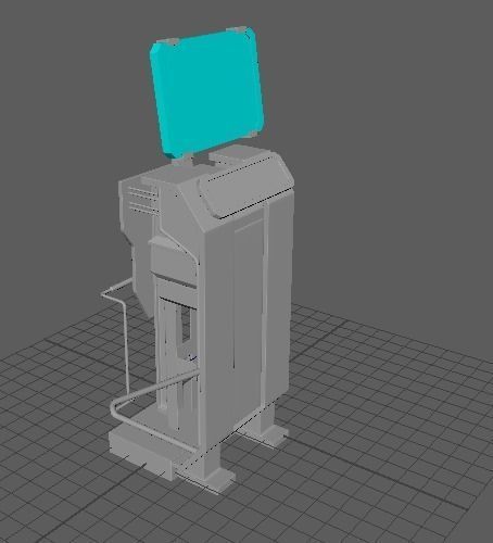 Sci-fi Terminal Low-poly 3D model_9