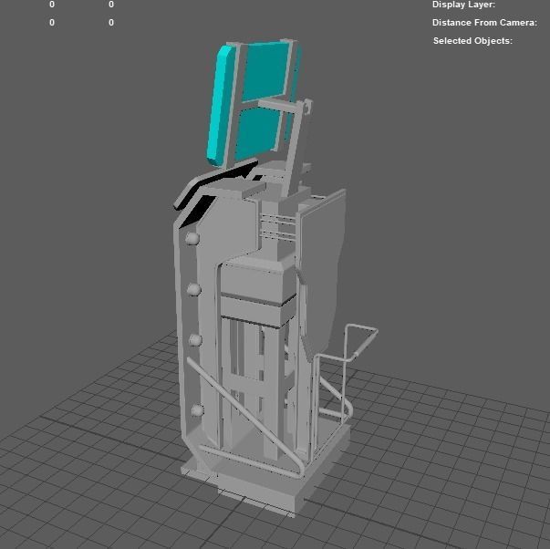 Sci-fi Terminal Low-poly 3D model_8
