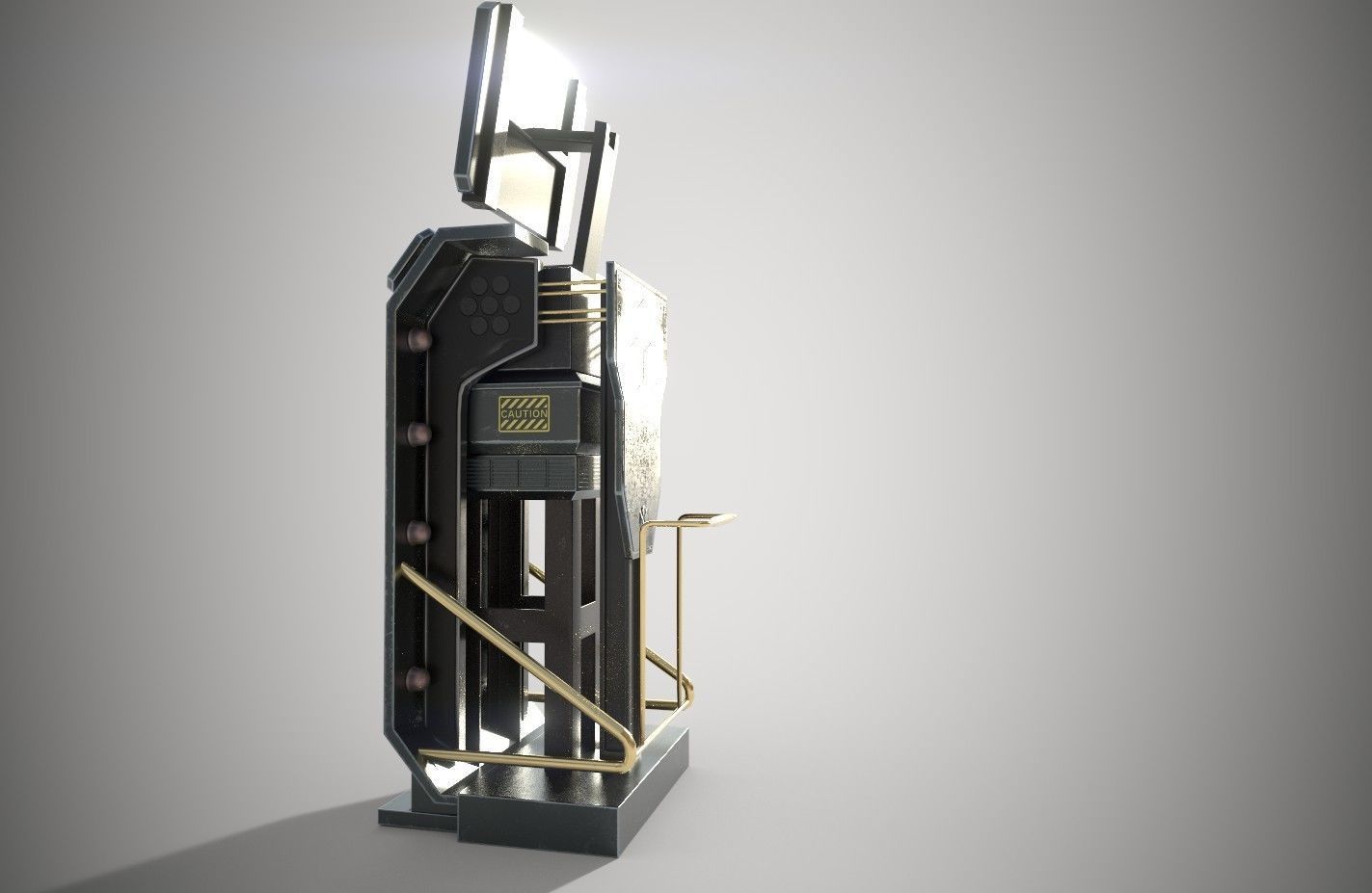 Sci-fi Terminal Low-poly 3D model_3