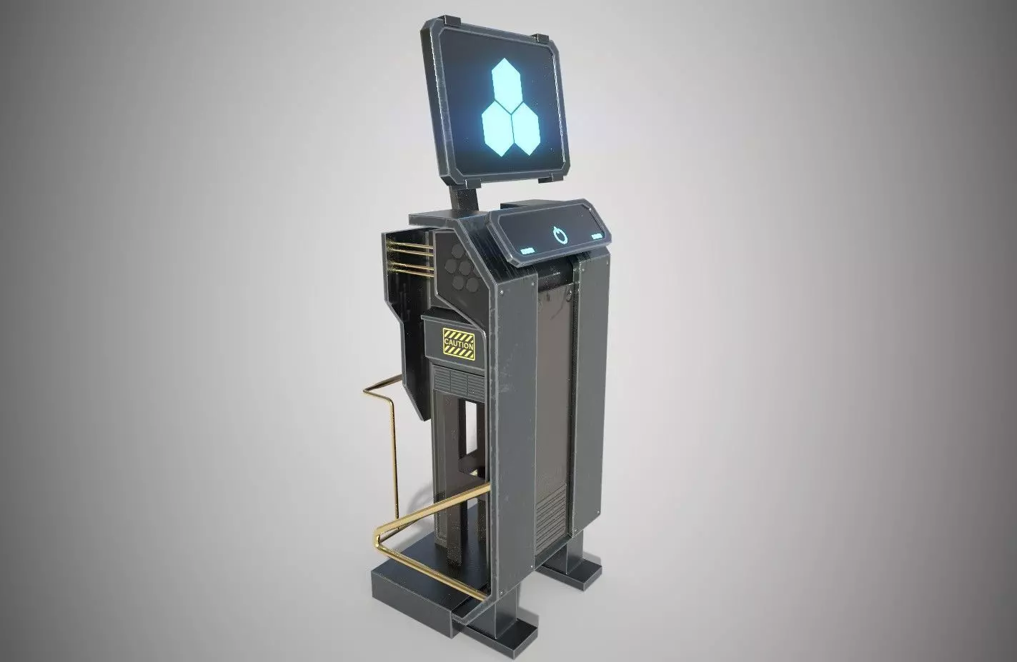 Sci-fi Terminal Low-poly 3D model_0