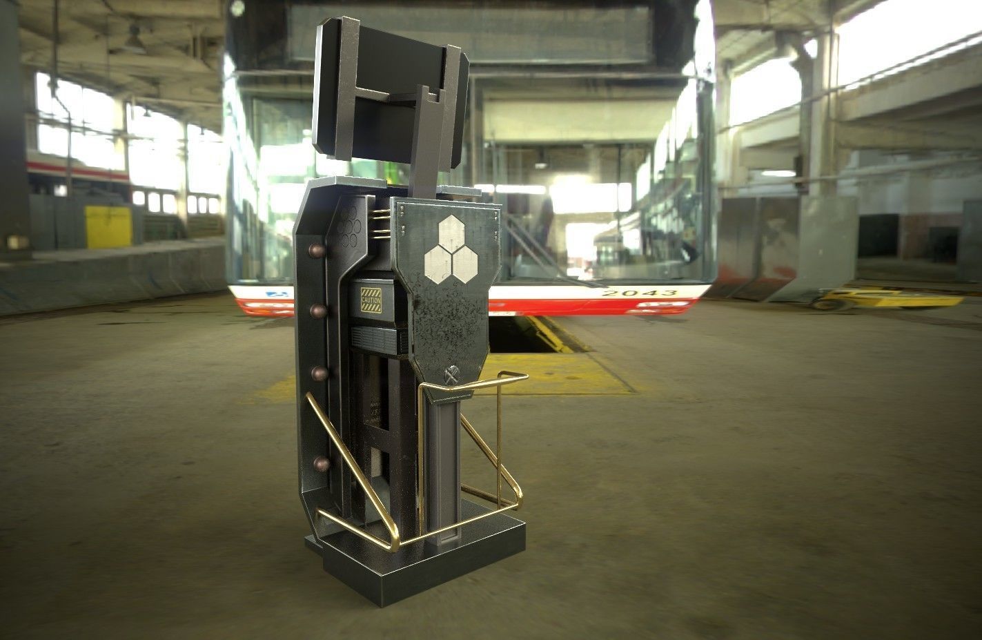 Sci-fi Terminal Low-poly 3D model_4