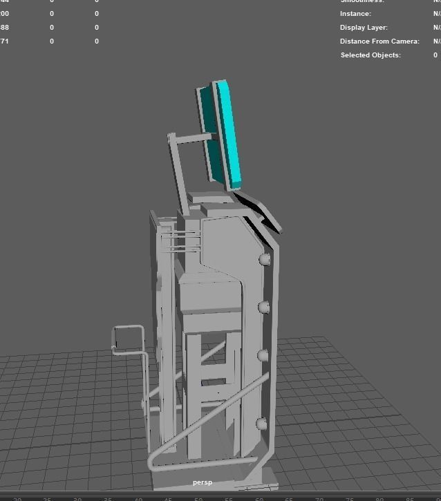 Sci-fi Terminal Low-poly 3D model_7