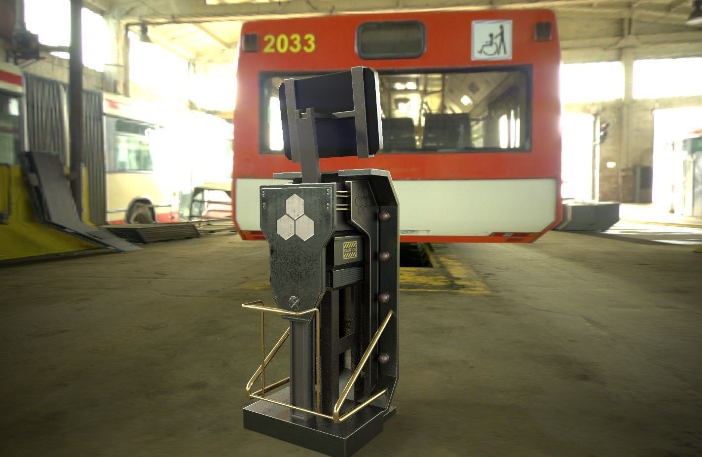 Sci-fi Terminal Low-poly 3D model_6