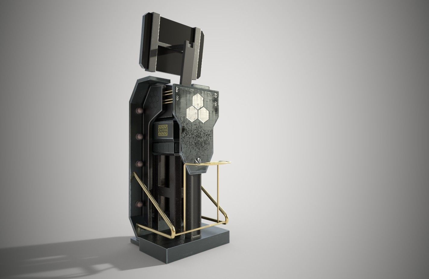 Sci-fi Terminal Low-poly 3D model_2