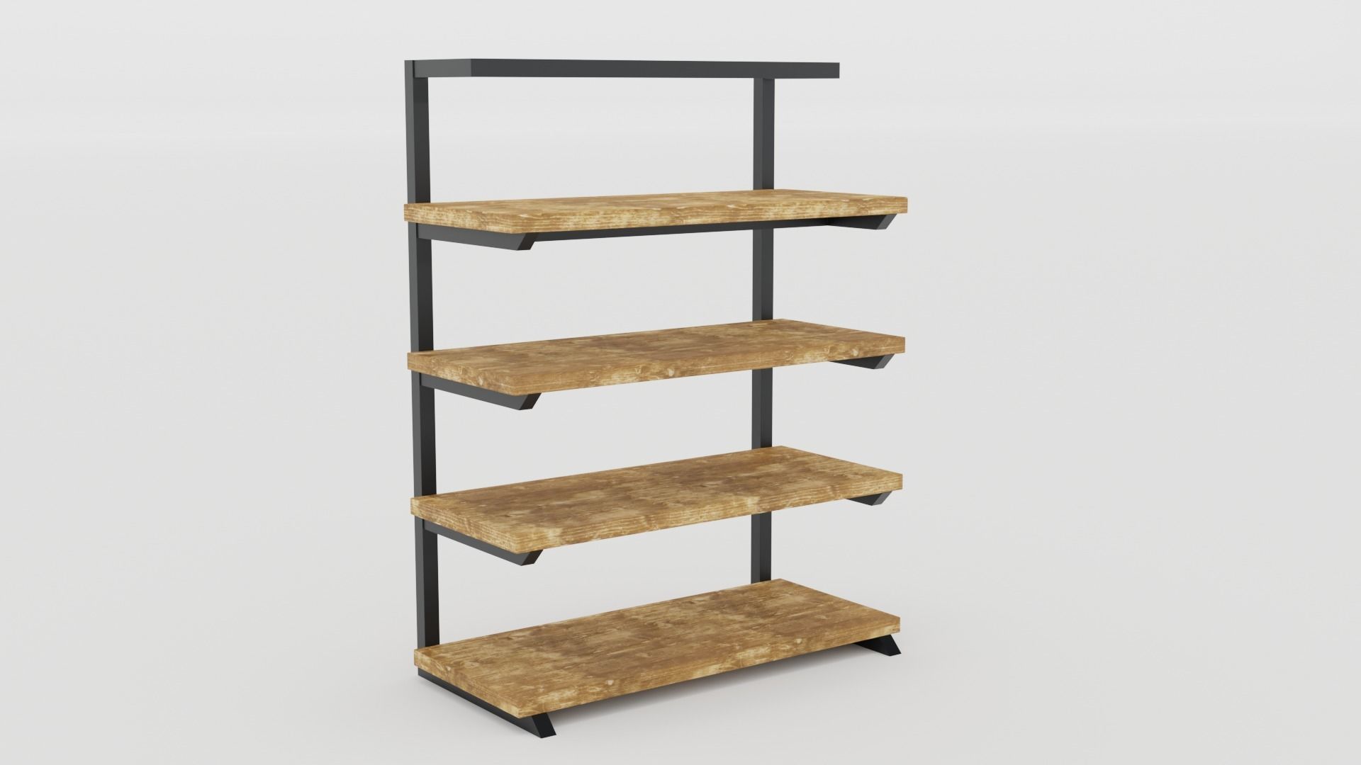 Rustica Shop Shelf Side Set of 4 3D model_4