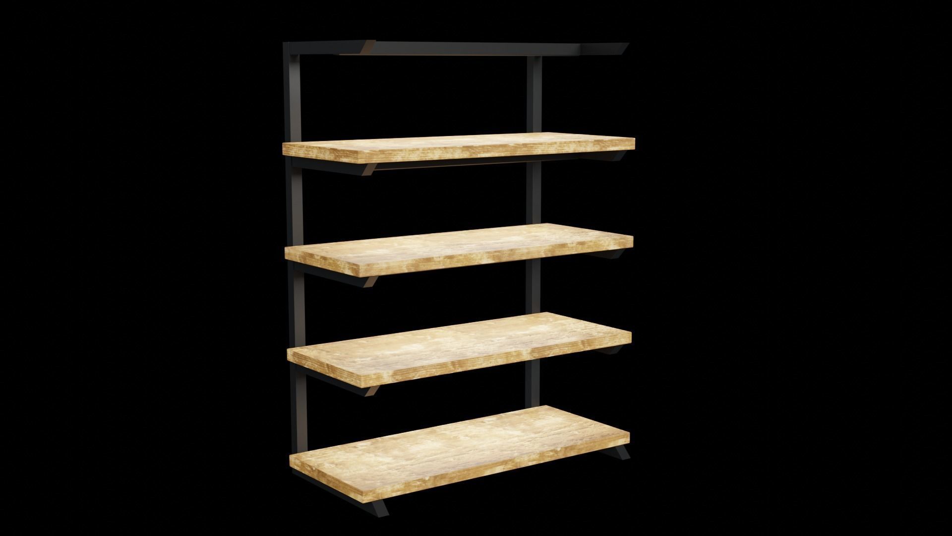 Rustica Shop Shelf Side Set of 4 3D model_8