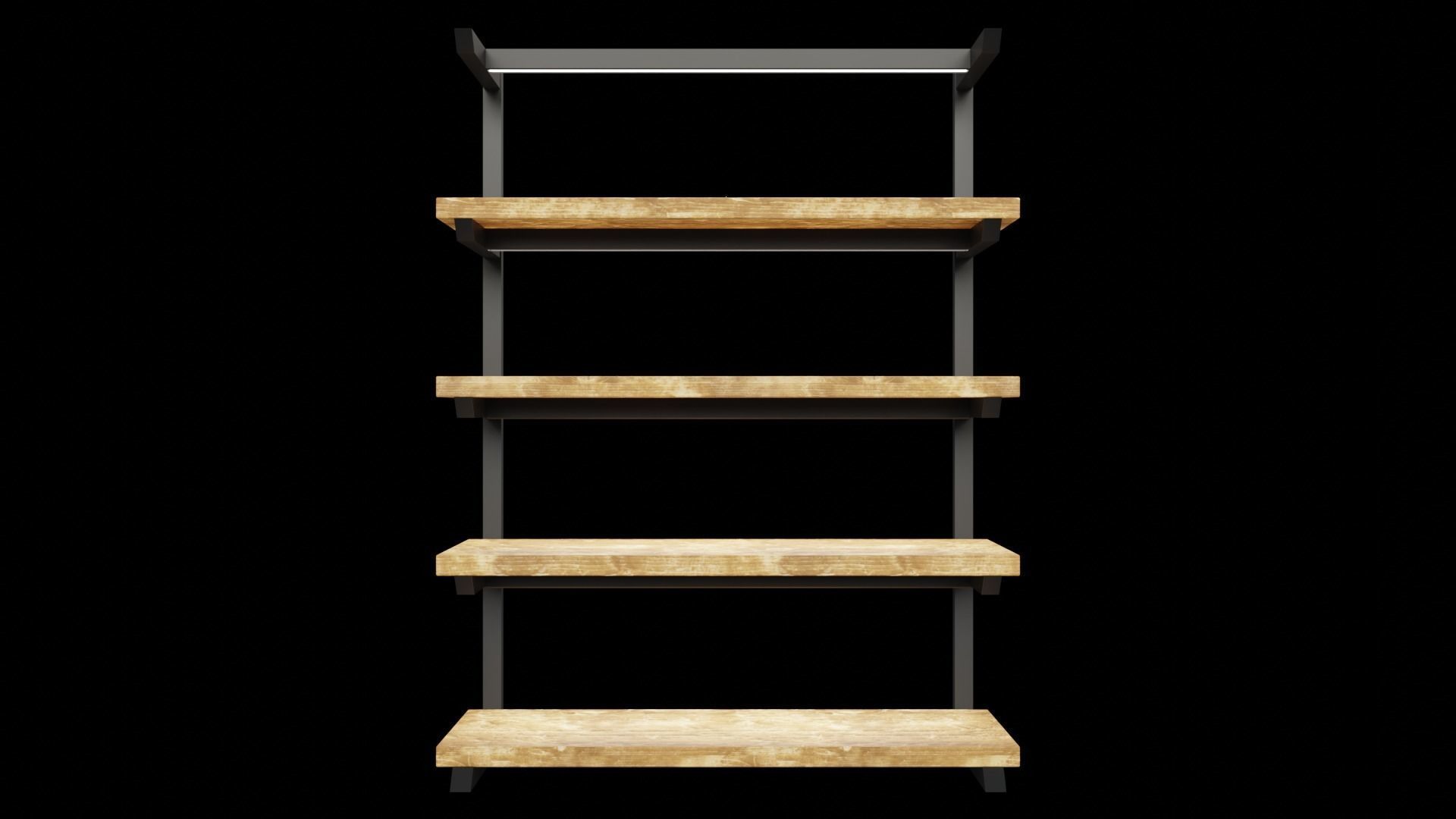 Rustica Shop Shelf Side Set of 4 3D model_7