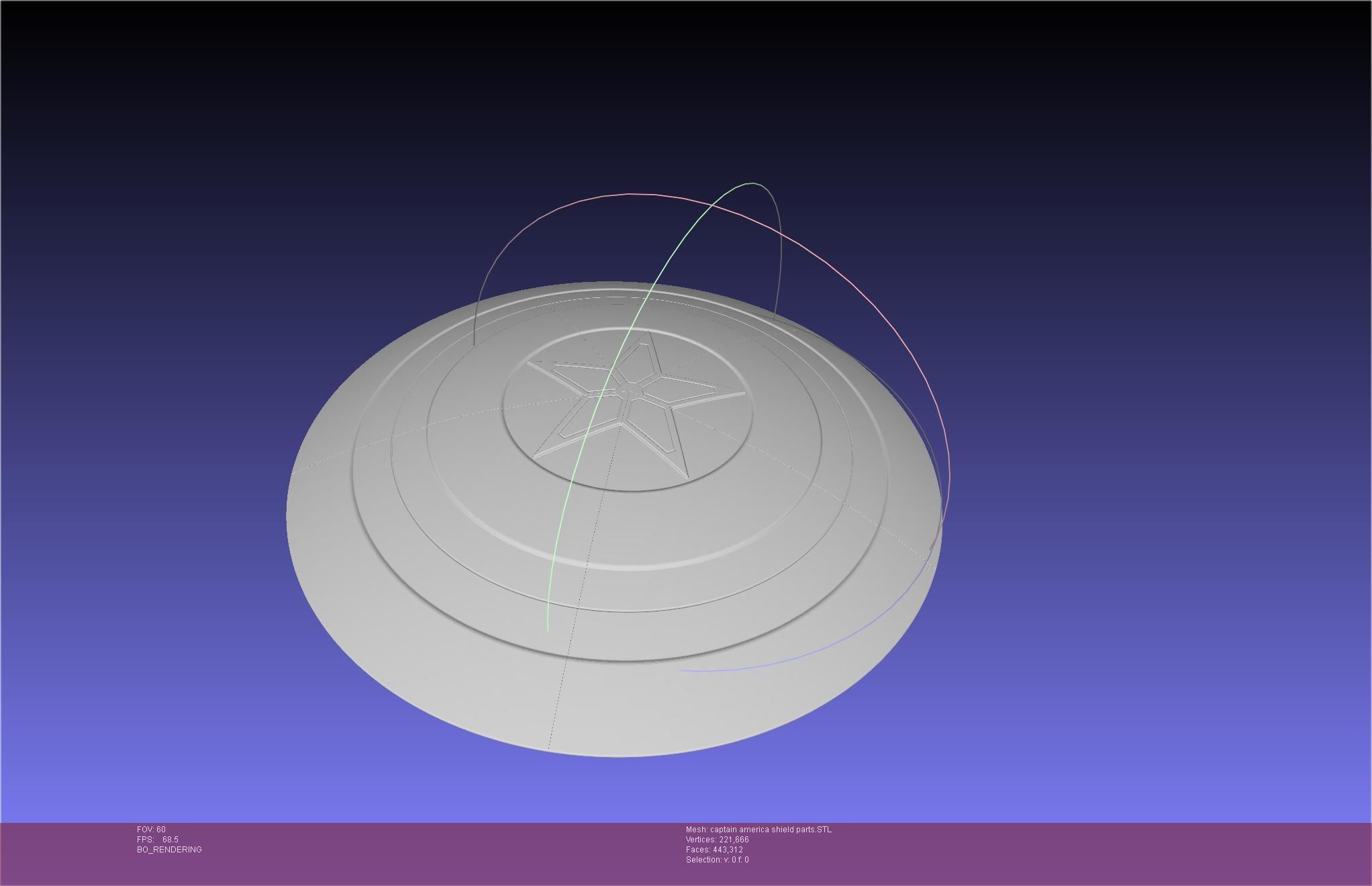 Captain America Shield Printable Assembly 3D print model_3