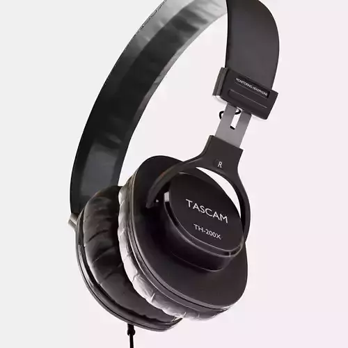 Studio Headphones Tascam TH200x Low-poly 3D model