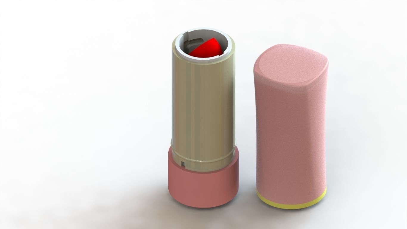 Screw on lipstick - Solidworks 2018 file 3D print model_2