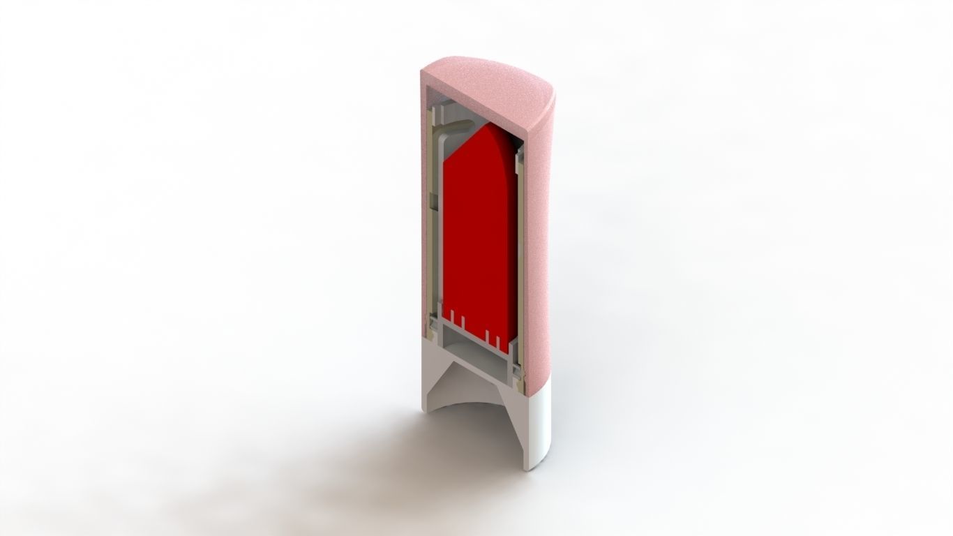 Screw on lipstick - Solidworks 2018 file 3D print model_4