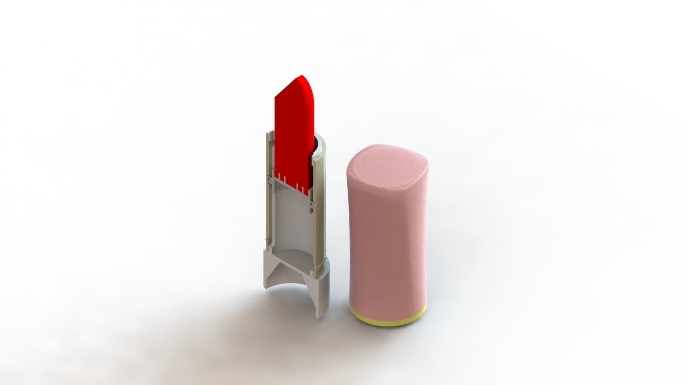 Screw on lipstick - Solidworks 2018 file 3D print model_3