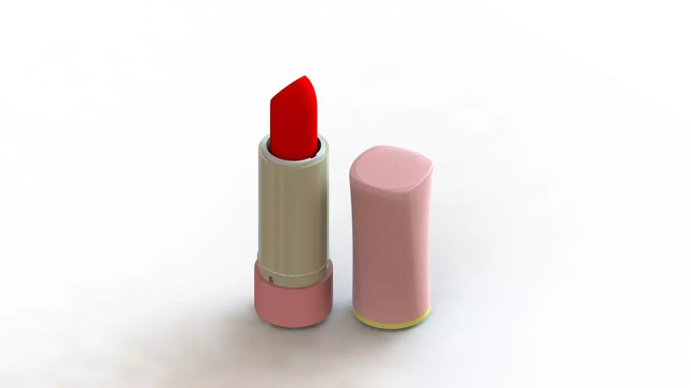 Screw on lipstick - Solidworks 2018 file 3D print model_0