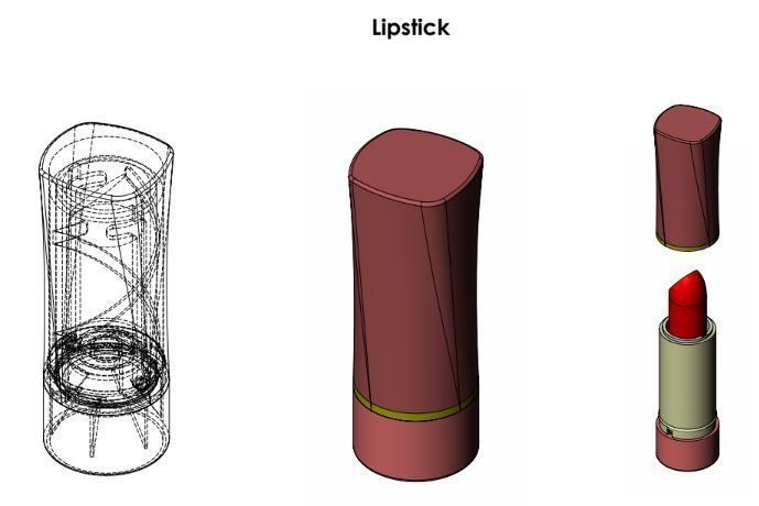 Screw on lipstick - Solidworks 2018 file 3D print model_9