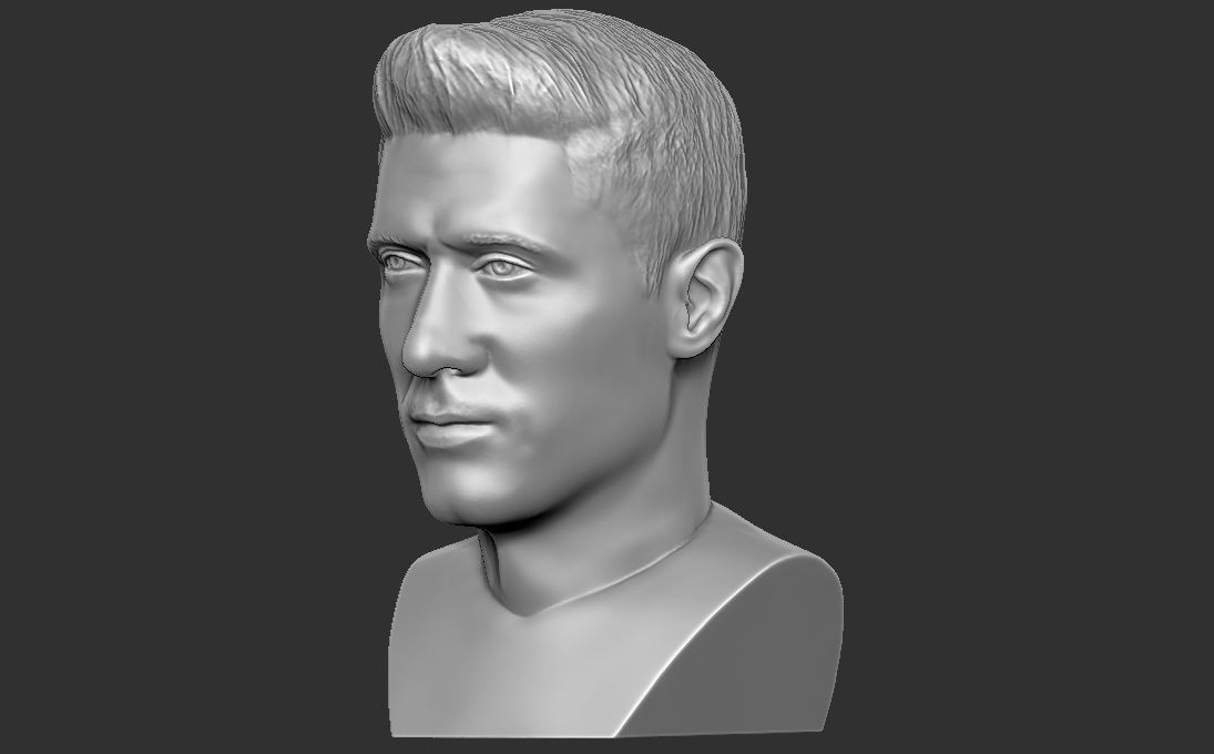 Robert Lewandowski bust for 3D printing 3D print model_4
