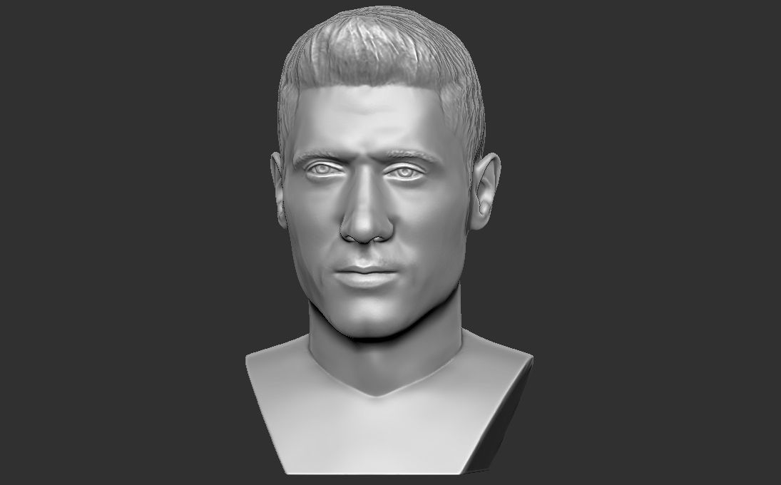 Robert Lewandowski bust for 3D printing 3D print model_1