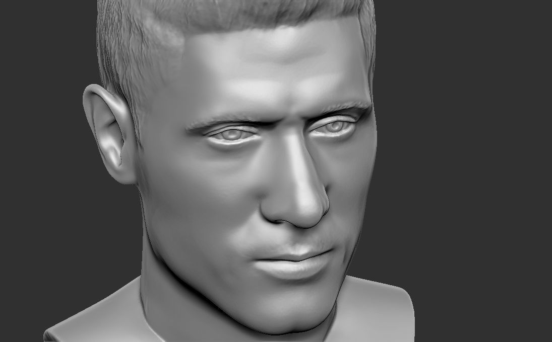 Robert Lewandowski bust for 3D printing 3D print model_21