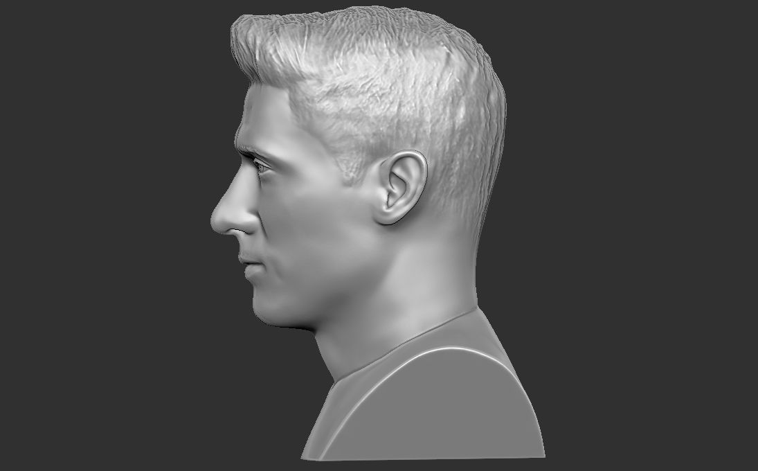 Robert Lewandowski bust for 3D printing 3D print model_6