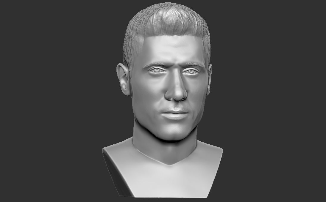 Robert Lewandowski bust for 3D printing 3D print model_16