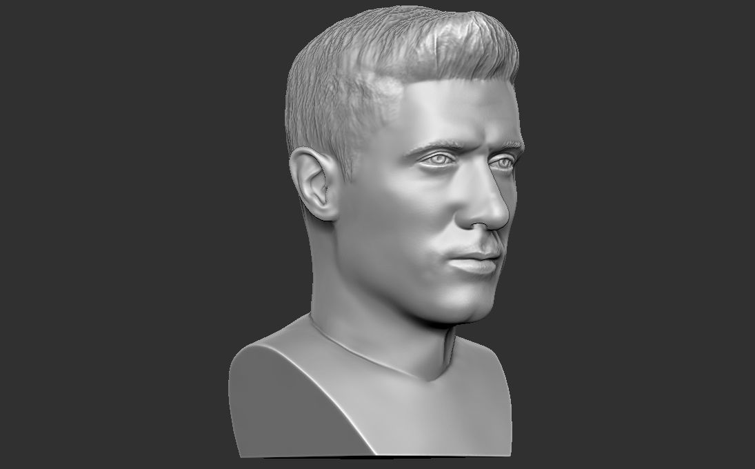 Robert Lewandowski bust for 3D printing 3D print model_14