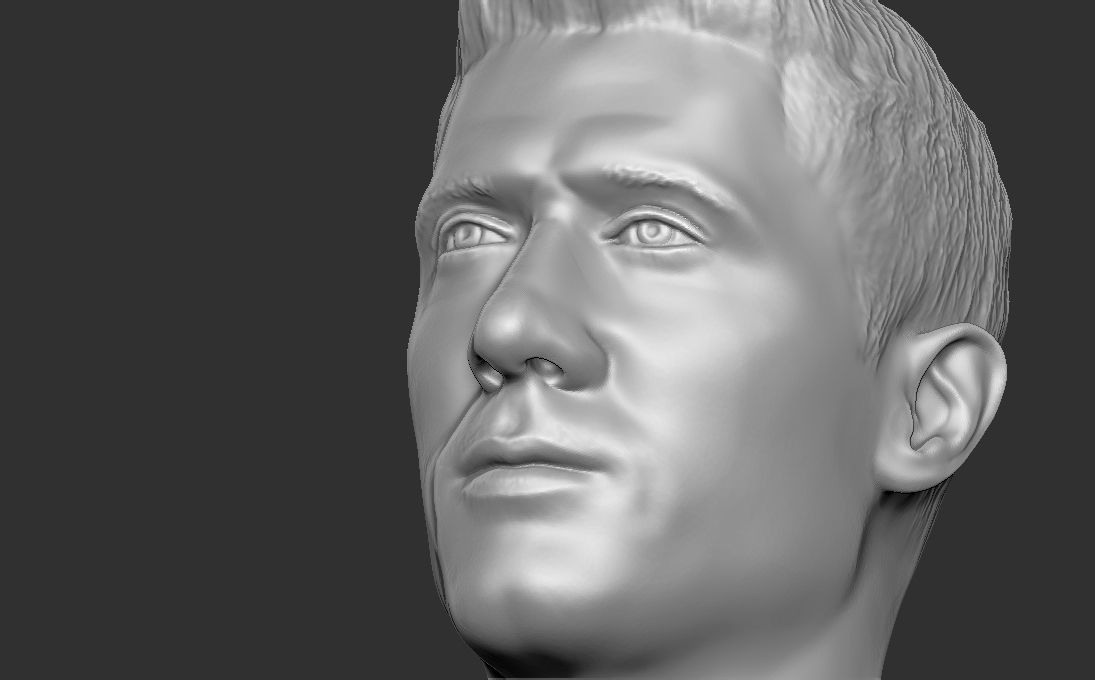 Robert Lewandowski bust for 3D printing 3D print model_19
