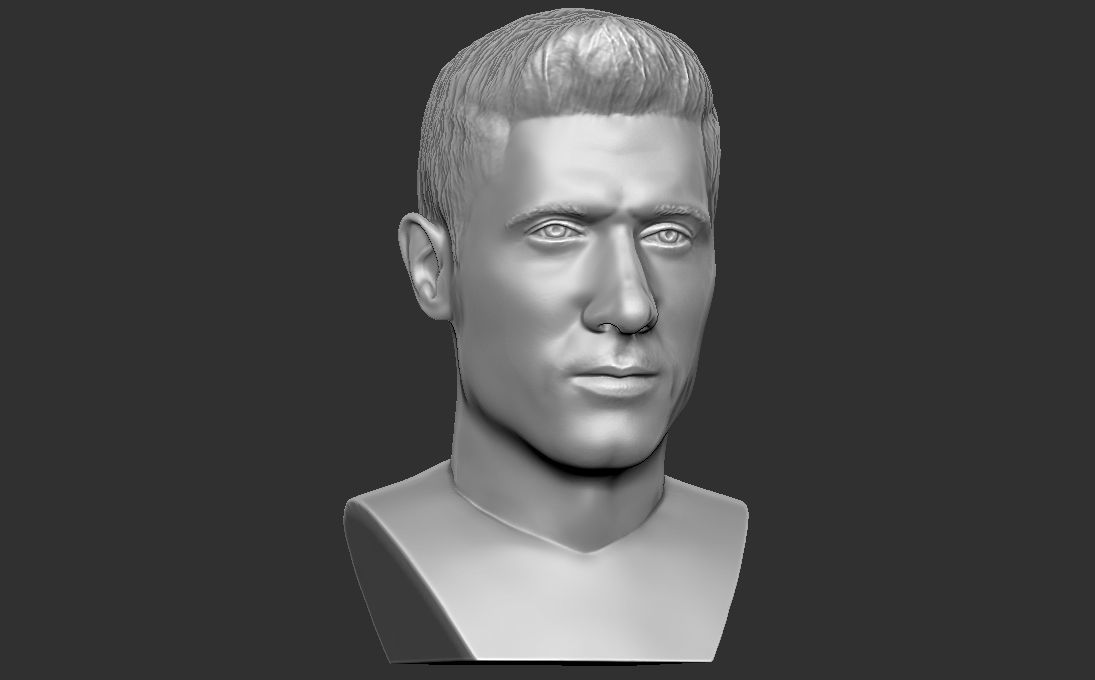 Robert Lewandowski bust for 3D printing 3D print model_15