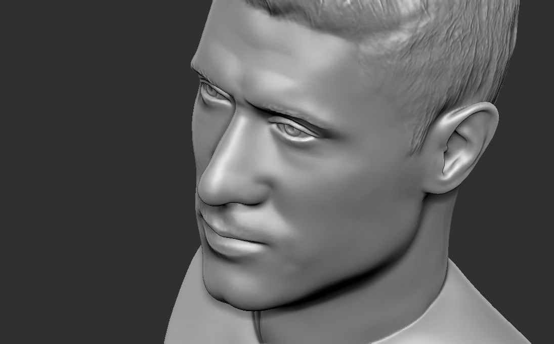 Robert Lewandowski bust for 3D printing 3D print model_20