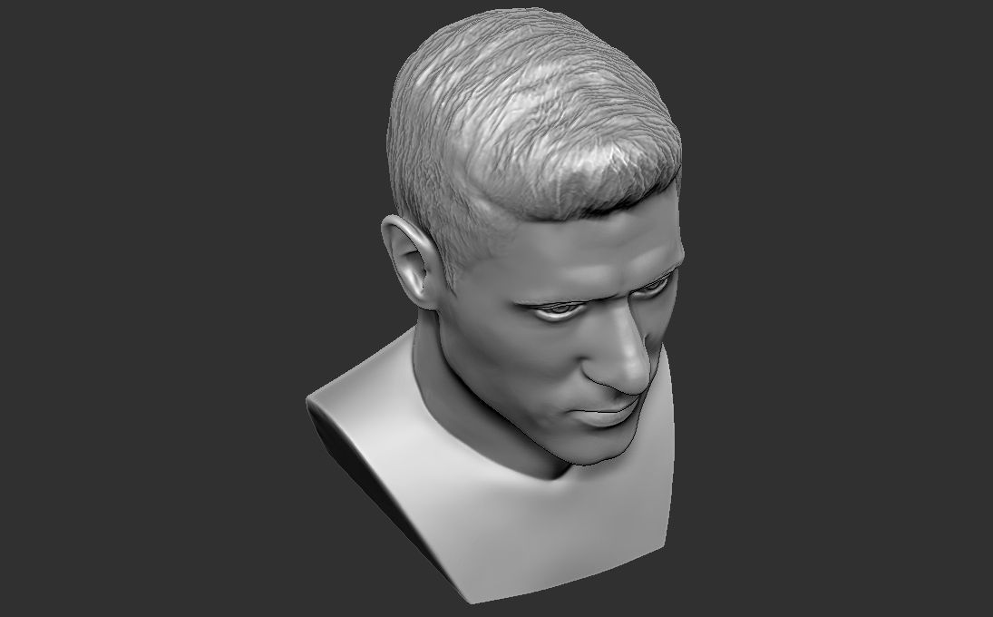 Robert Lewandowski bust for 3D printing 3D print model_22
