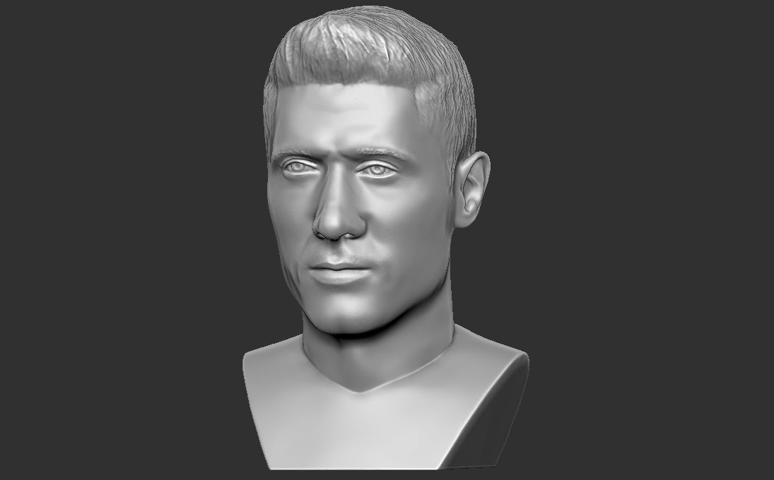 Robert Lewandowski bust for 3D printing 3D print model_2
