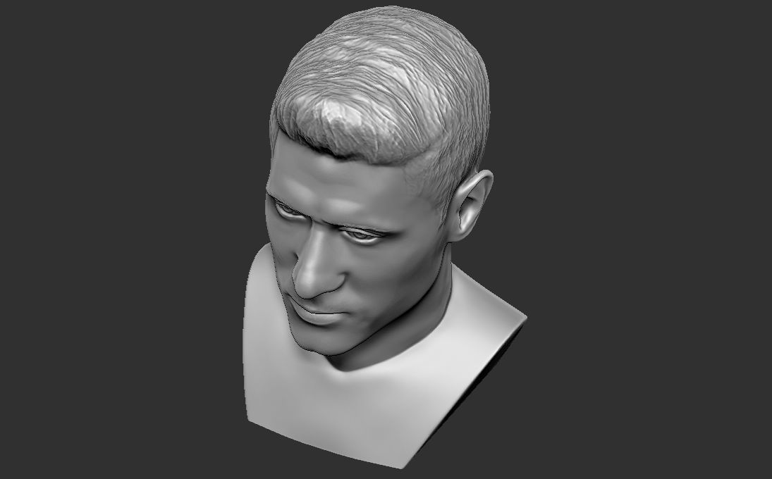 Robert Lewandowski bust for 3D printing 3D print model_23