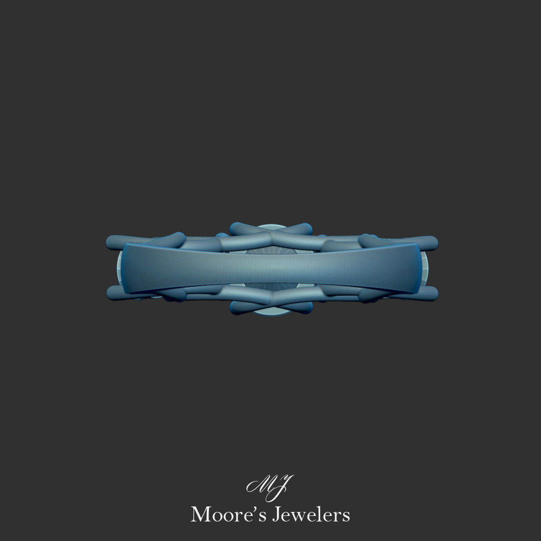 Interweaving 5 Stone Ring 3d Model 3D print model_6