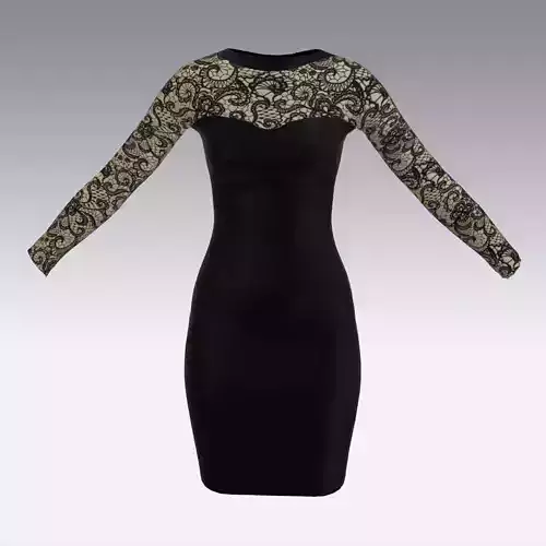 dress leather black lace