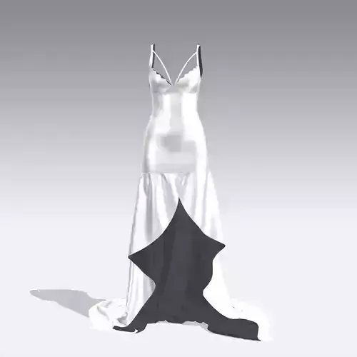 ASYMETRIC DRESS SKIRT CORSET DRESS SATIN WHITE