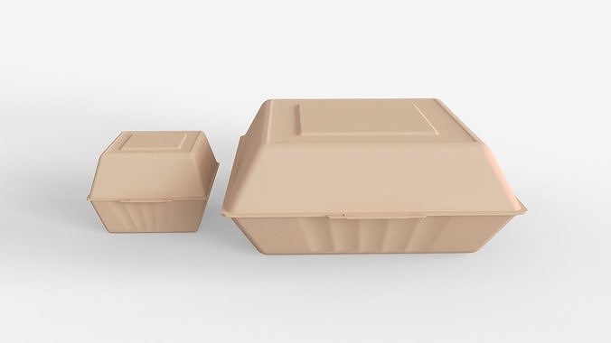 Biodegradable Food Containers 3D model 3